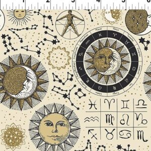 THE SUN, THE MOON, AND THE STARS! fabric by Jason Yenter for In The Beginning Fabrics