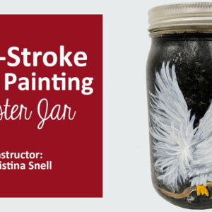 One-Stroke Glass Painting: Rooster Jar