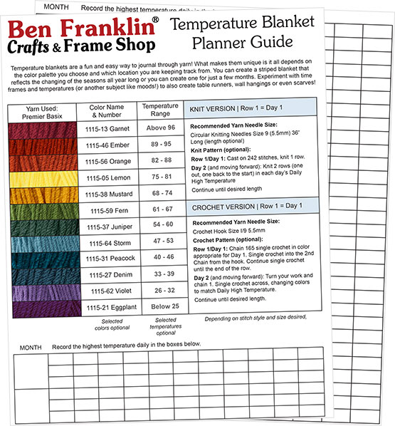 Temperature Blanket Planner Guide - printable