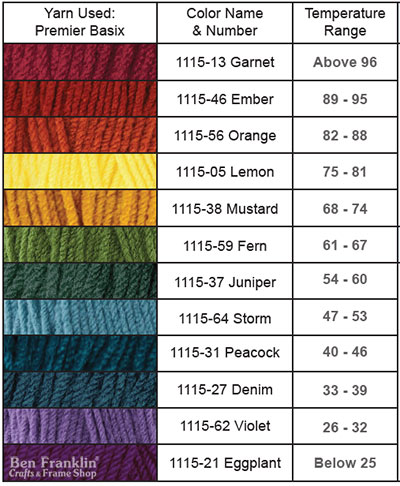 Temperature Blanket Color Guide