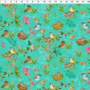 FEATHERED FRIENDS fabric by Sue Zipkin for Clothworks Fabric