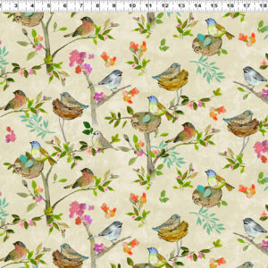 FEATHERED FRIENDS fabric by Sue Zipkin for Clothworks Fabric