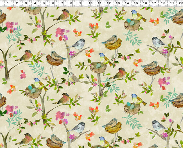 FEATHERED FRIENDS fabric by Sue Zipkin for Clothworks Fabric