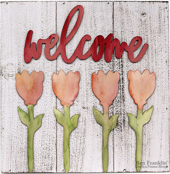 DIY Tulip Welcome Pallet Sign