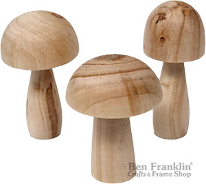 Unfinished Wood Mushrooms
