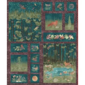 FOREST CHATTER fabric panel from Maywood Studio