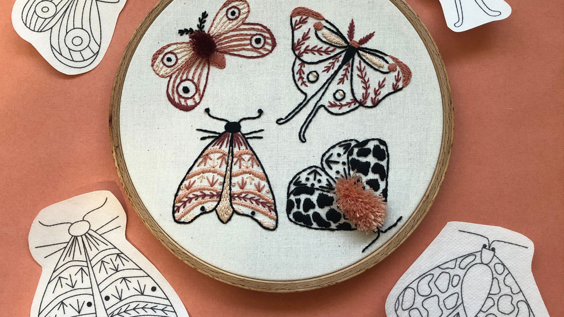 Fluffy Moth Embroidery class