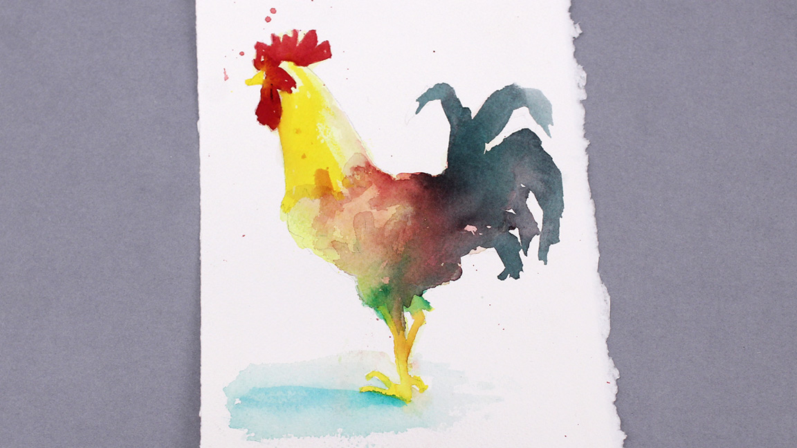 Watercolor Painting Class - Rooster