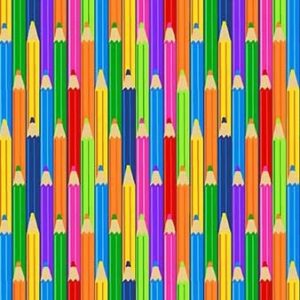 BACK TO SCHOOL fabric by Michael Miller - colored pencils