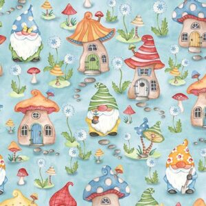 BETTER GNOMES AND GARDENS fabric by Robin Roderick for Michael Miller