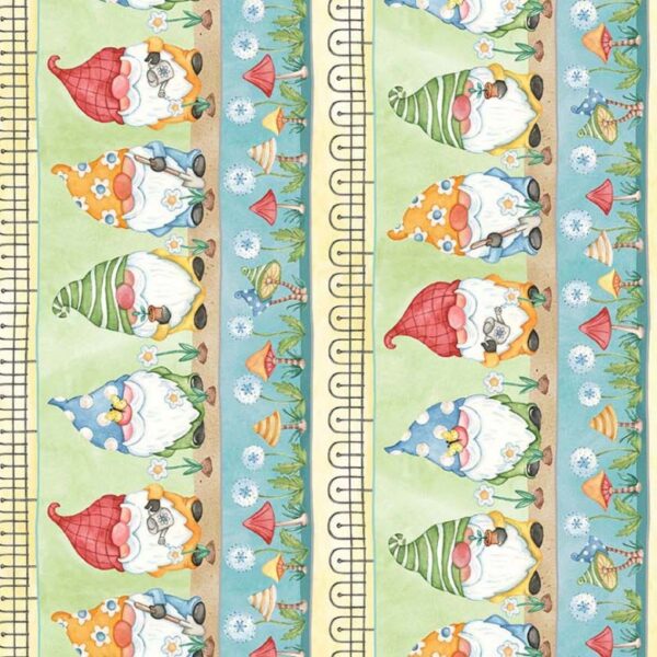 BETTER GNOMES AND GARDENS fabric by Robin Roderick for Michael Miller