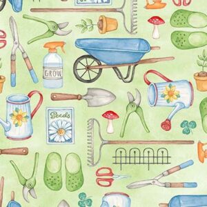 BETTER GNOMES AND GARDENS fabric by Robin Roderick for Michael Miller
