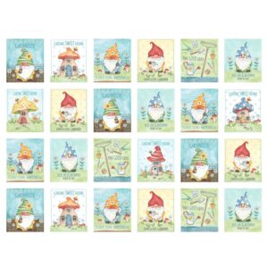 BETTER GNOMES AND GARDENS fabric by Robin Roderick for Michael Miller