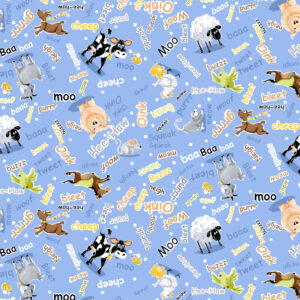 BARNYARD BLUES fabric by SusyBee for Clothworks