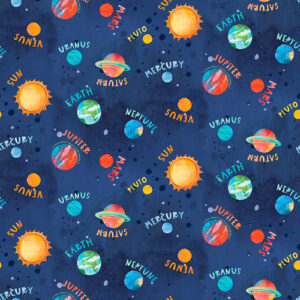 BLAST OFF! fabric by Silas M. Studio for Blank Quilting