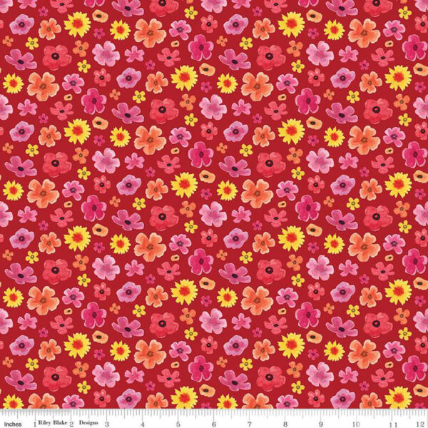 MONTHLY PLACEMATS fabric panel by Tara Reed for Riley Blake (flowers)