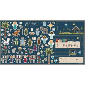 SILENT NIGHT fabric panel by Jennifer Long for Riley Blake Designs.
