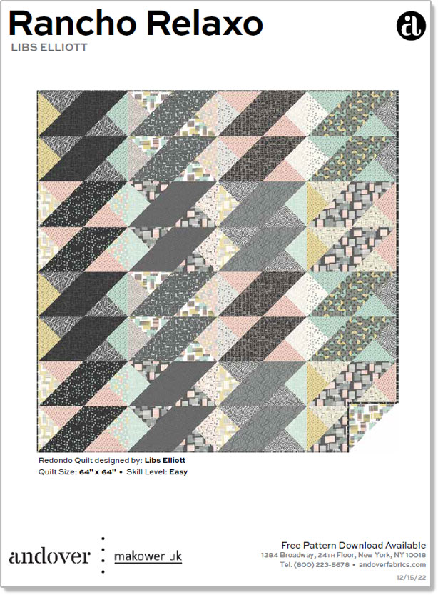 Free RANCHO RELAXO Quilt Pattern by Libs Elliott with purchase