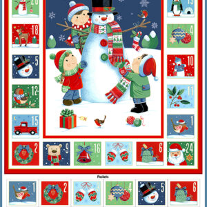 SANTAS CHRISTMAS fabric panel by Makower UK
