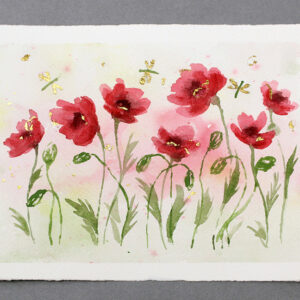 Watercolor Painting Class - red poppies
