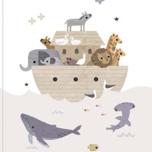 NOAH'S ARK fabric panel by Paint Love Studio for Dear Stella Design