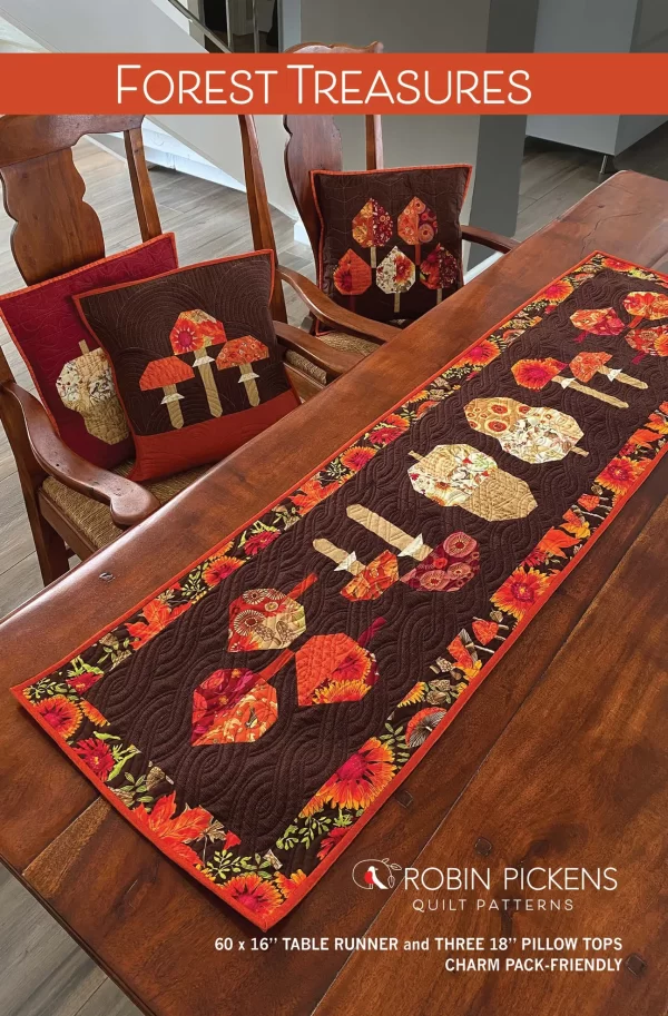 Forest Treasures Table Runner and Pillow pattern