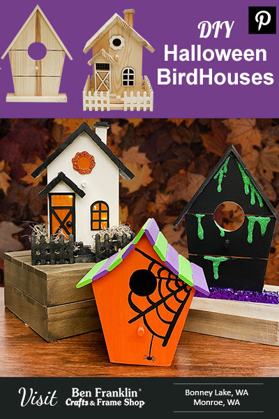 DIY Halloween Haunted Birdhouses - PIN