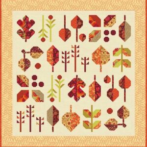 Leaf Press Quilt Pattern using FOREST FROLIC fabric by Robin Pickens for Moda