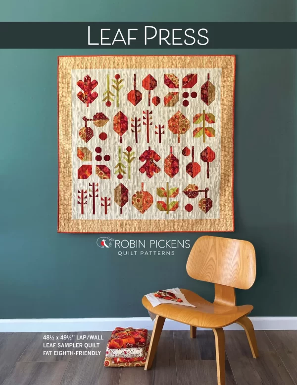 Leaf Press Quilt Pattern using FOREST FROLIC fabric by Robin Pickens for Moda