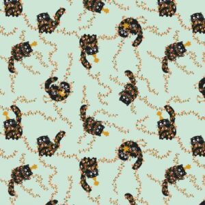 TWAS THE NIGHT BEFORE CATMAS fabric by Jessica Zhao for Cotton + Steel for RJR Fabrics