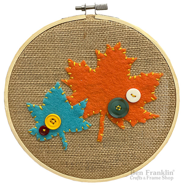 Felt Leaf Embroidery Hoop Tutorial