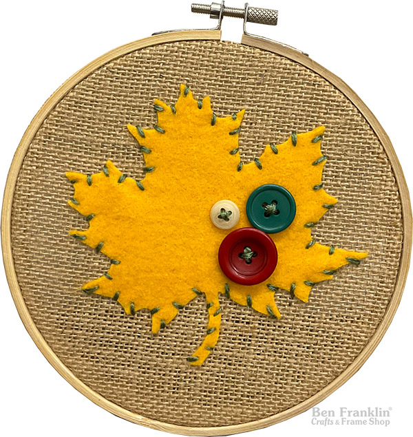 Felt Leaf Embroidery Hoop Tutorial