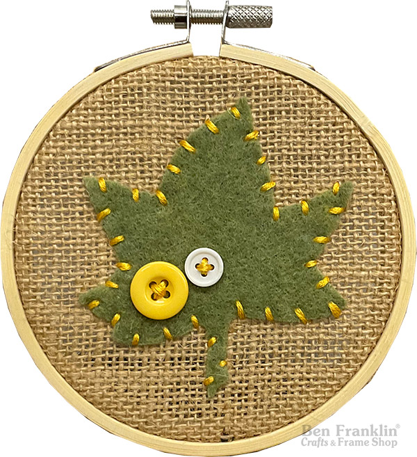Felt Leaf Embroidery Hoop Tutorial