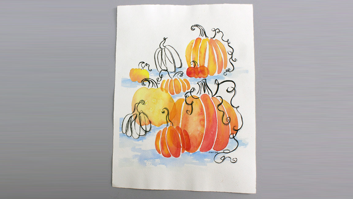Watercolor Painting Class - Pumpkin Patch