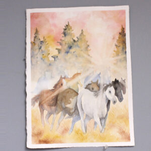 Watercolor Painting - Wild Horses