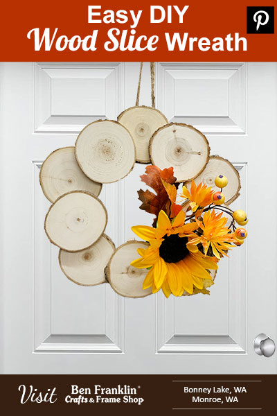 How to Make a Wood Slice Wreath - PIN