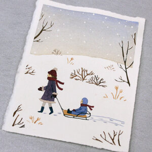 Watercolor Class: Sledding