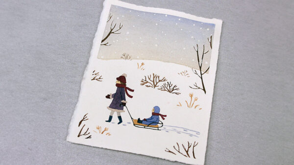 Watercolor Class: Sledding