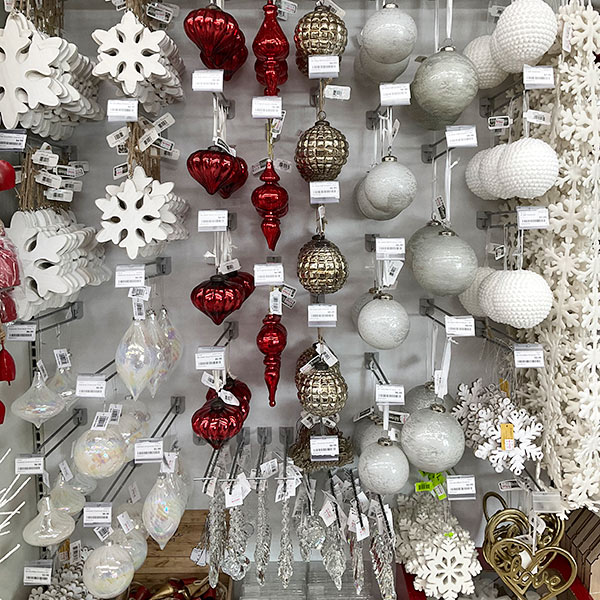 White and red Christmas Ornaments 2023