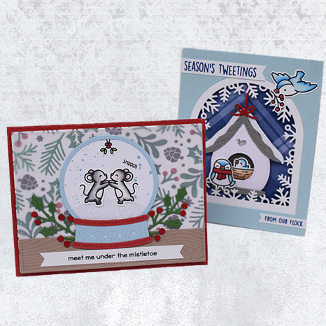 Christmas Card Samples using Lawn Fawn Stamps