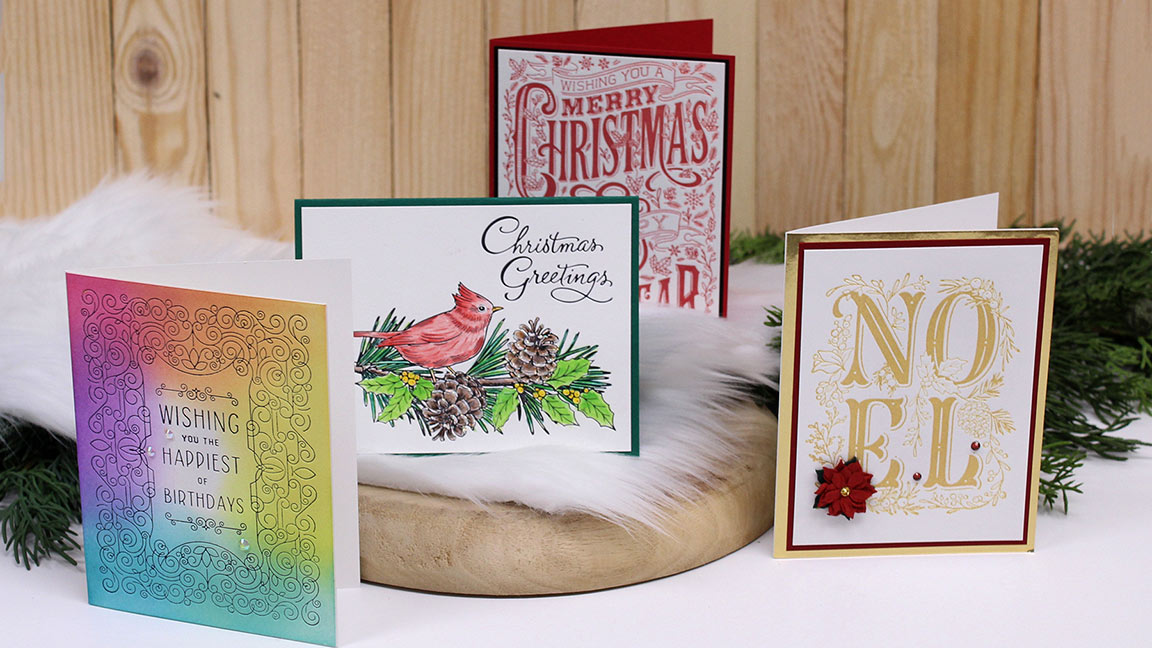 Christmas card making with Pearl