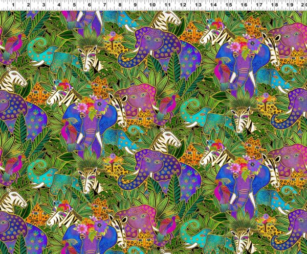 EARTH SONG fabric designed by Laurel Burch for Clothworks