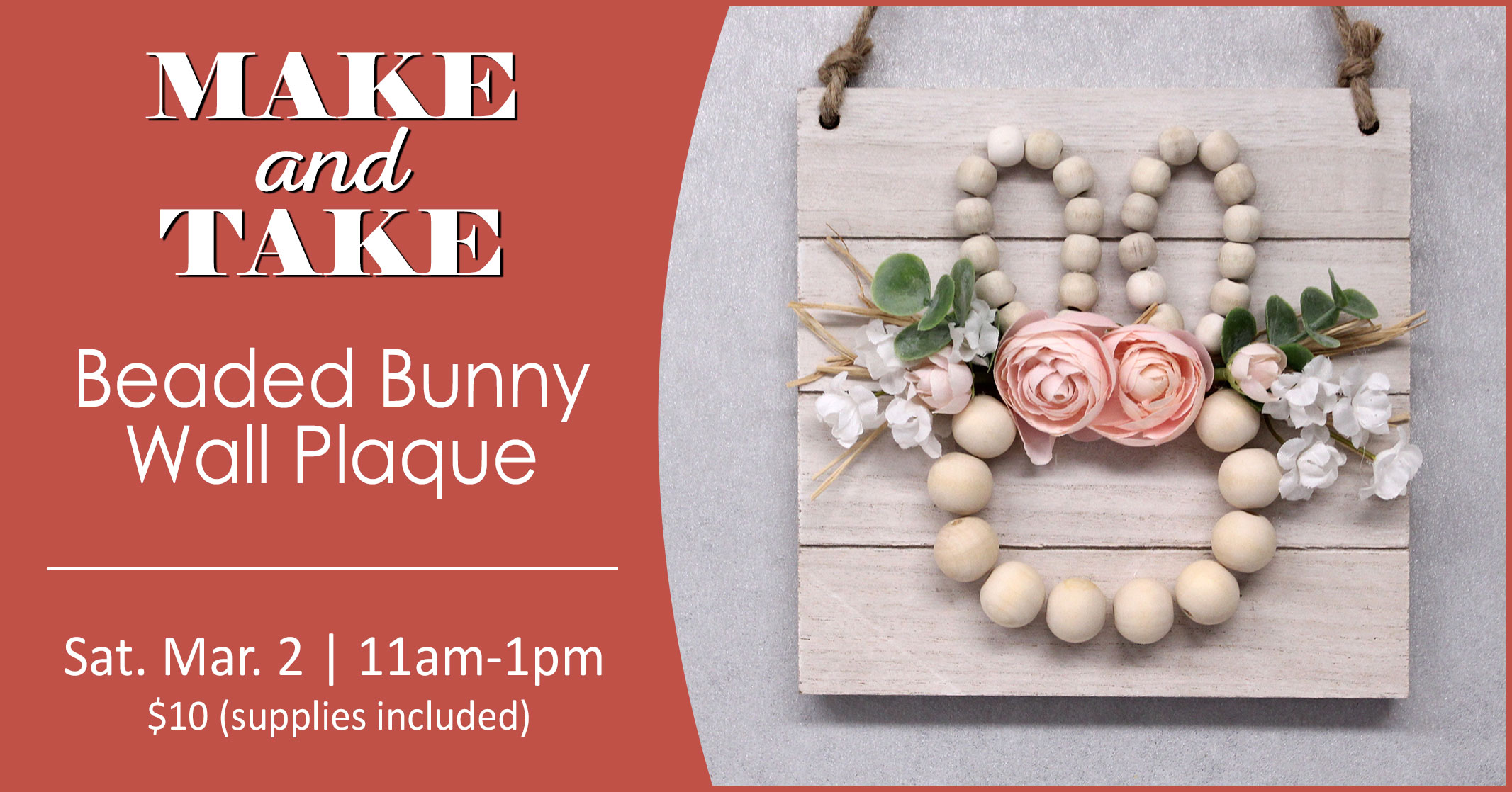 Make & Take Beaded Bunny Plaque