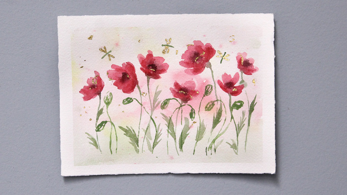 Watercolor Painting class: Poppies