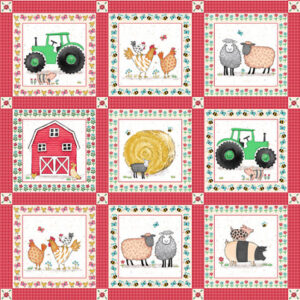 HAY DAY fabric panel by Kate Mawdsley for Henry Glass Fabrics