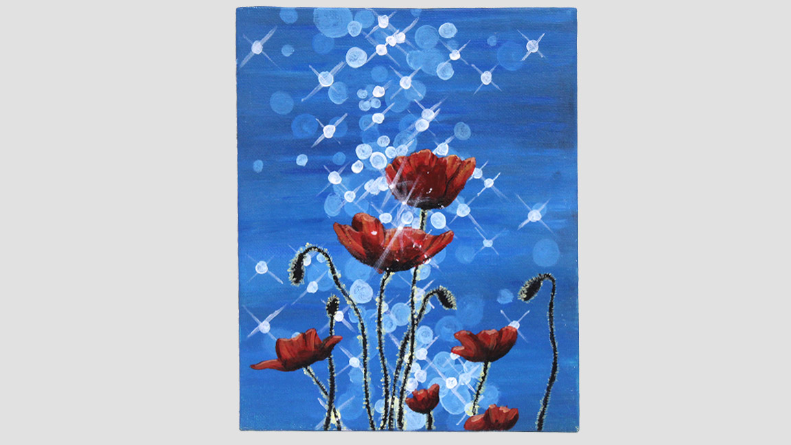 Acrylic Painting Class: Poppies