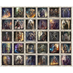 WIZARDS and WARRIORS fabric panel by Morris Creative Group for QT Fabrics