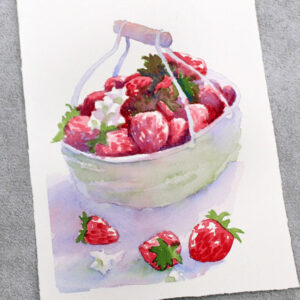 Watercolor Class: Strawberries
