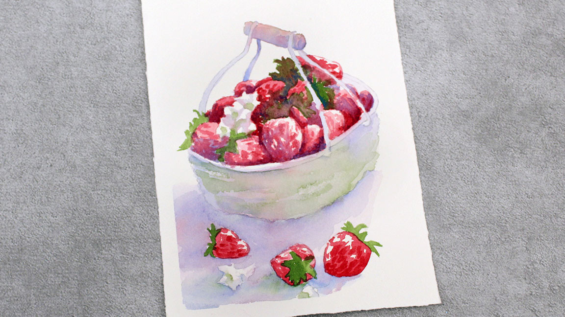 Watercolor Class: Strawberries