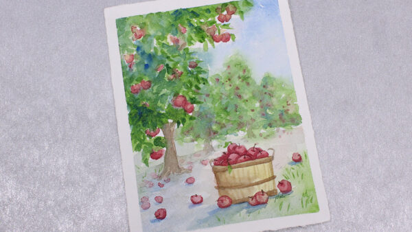 Watercolor Painting Class: Apple Orchard